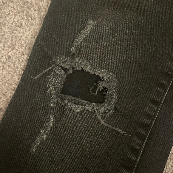 Mavi Ada Mid Rise Distressed Dark Smoke Grey Boyfriend Jeans 24X27 - Picture 4 of 10